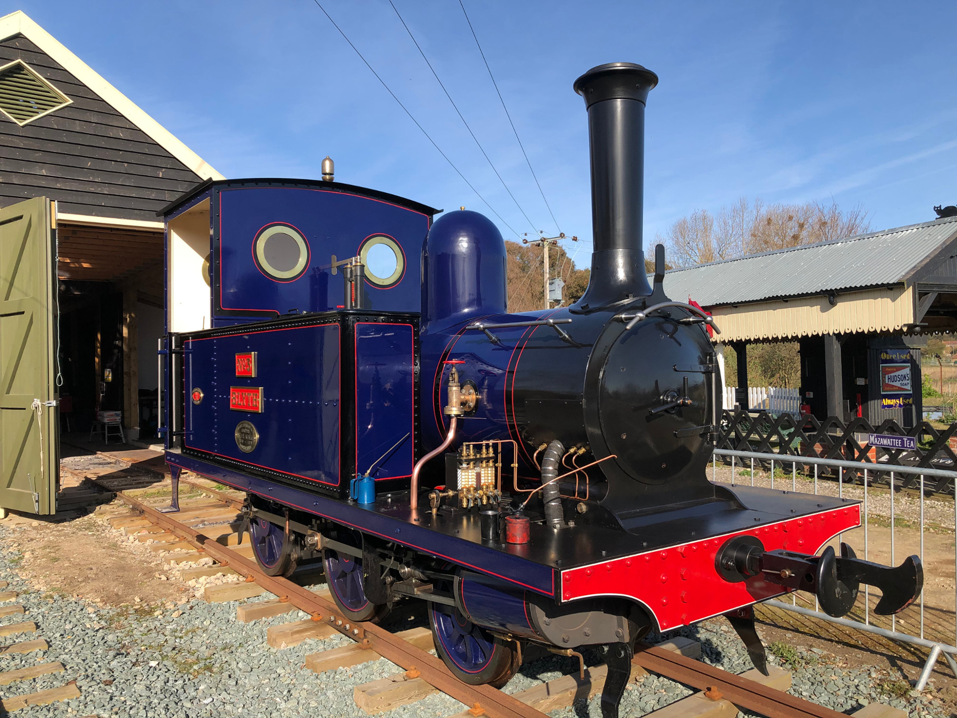 A train sits on a track